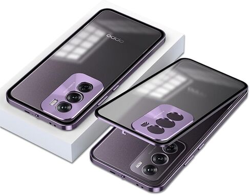 QUIETIP Case Compatible with Oppo Reno 12 Pro 5G,Metal Frame + PC Frosted Surface Back Cover with Camera Protection,Black in Saudi Arabia