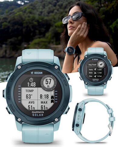 جهاز كمبيوتر للغوص بالطاقة الشمسية وساعة ذكية من Wearable4U Garmin Descent G1، إصدار Ocean، مصنوع من حزمة من البلاستيك المعاد تدويره in Kuwait