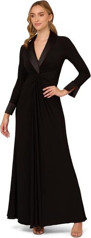 Adrianna Papell Women's Jersey Twist Tuxedo Gown in Saudi Arabia