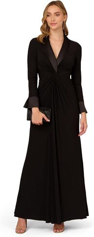 Adrianna Papell Women's Jersey Twist Tuxedo Gown in Saudi Arabia