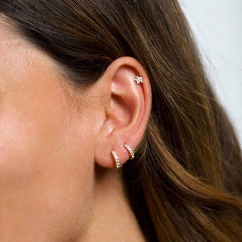 Gold Hoop Earrings Set for Women Trendy: Lightweight 14K Gold Plated Hypoallergenic Earrings Dainty Small Polished Twisted Huggie Earrings for Women Jewelry Gifts in Kuwait
