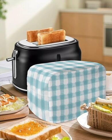 غطاء غبار محمصة مع جيوب، غطاء محمصة من 4 شرائح من Country Star Berry Black Buffalo منقوش ناعم وقابل للغسل، غطاء مقاوم للغبار لتغطية الأجهزة الصغيرة وحماية بصمات الأصابع in Kuwait
