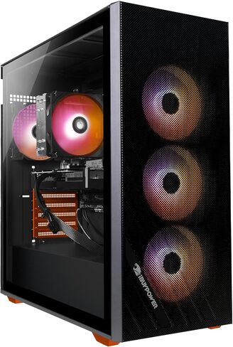 كمبيوتر سطح المكتب iBUYPOWER Scale Orange Gaming PC (AMD Ryzen 5 7600 CPU، NVIDIA GeForce RTX 4060 Ti 8GB GPU، 16GB DDR5 Non-RGB 5200MHz RAM (8x2)، 1 تيرابايت NVMe SSD، WiFi جاهز، Windows 11 Home)-SCA5N46T01 in Saudi Arabia