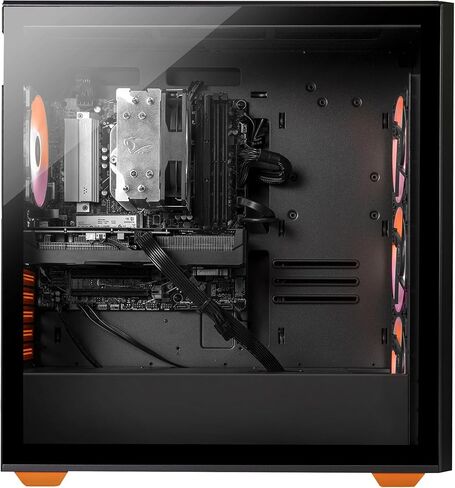 كمبيوتر سطح المكتب iBUYPOWER Scale Orange Gaming PC (AMD Ryzen 5 7600 CPU، NVIDIA GeForce RTX 4060 Ti 8GB GPU، 16GB DDR5 Non-RGB 5200MHz RAM (8x2)، 1 تيرابايت NVMe SSD، WiFi جاهز، Windows 11 Home)-SCA5N46T01 in Saudi Arabia