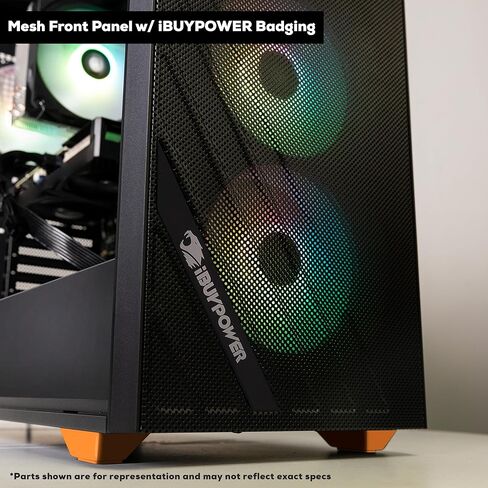 كمبيوتر سطح المكتب iBUYPOWER Scale Orange Gaming PC (AMD Ryzen 5 7600 CPU، NVIDIA GeForce RTX 4060 Ti 8GB GPU، 16GB DDR5 Non-RGB 5200MHz RAM (8x2)، 1 تيرابايت NVMe SSD، WiFi جاهز، Windows 11 Home)-SCA5N46T01 in Saudi Arabia