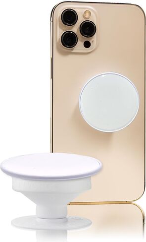 Grips by CRYSTALFY Aura Energy Phone Grip Shiny Glossy Bubble Solid Color Round Shape with Expanding Kickstand, Swappable Top (Tranquil Aqua) in Saudi Arabia