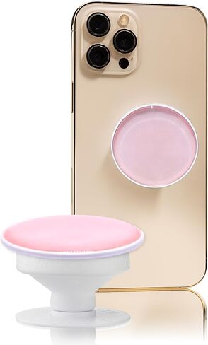 Grips by CRYSTALFY Aura Energy Phone Grip Shiny Glossy Bubble Solid Color Round Shape with Expanding Kickstand, Swappable Top (Tranquil Aqua) in Saudi Arabia