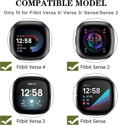 أحزمة معدنية لامعة متوافقة مع Fitbit Versa 4 للنساء Fitbit Versa 3 /Fitbit Sense 2 /Fitbit Sense Bands، أشرطة بديلة قابلة للتعديل بما في ذلك المنظم in Kuwait