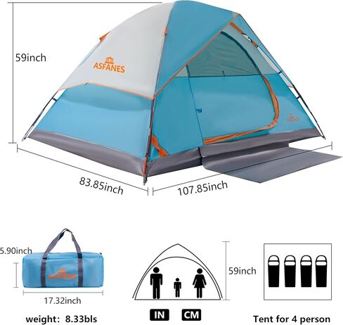 2-12 Person Tents for Camping Waterproof, Backpack Double Layer Camping Tents, Perfect Picnics, Fishing and Backyard Camping in Saudi Arabia