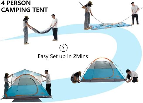 2-12 Person Tents for Camping Waterproof, Backpack Double Layer Camping Tents, Perfect Picnics, Fishing and Backyard Camping in Saudi Arabia