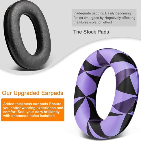 SOULWIT PU Earpads Cushions for 3M WorkTunes(90541, 90542, 90543, 90544)/Peltor Sport(Tactical TAC 100/300/500, 90565, 90566, 97040, 97041, 97042)/ZOHAN(EM033/037/042)/PROHEAR(032/033/037) - Black in Saudi Arabia
