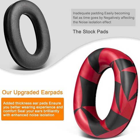 SOULWIT PU Earpads Cushions for 3M WorkTunes(90541, 90542, 90543, 90544)/Peltor Sport(Tactical TAC 100/300/500, 90565, 90566, 97040, 97041, 97042)/ZOHAN(EM033/037/042)/PROHEAR(032/033/037) - Black in Saudi Arabia