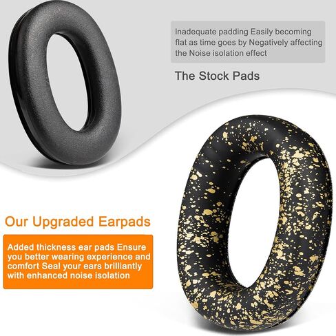 SOULWIT PU Earpads Cushions for 3M WorkTunes(90541, 90542, 90543, 90544)/Peltor Sport(Tactical TAC 100/300/500, 90565, 90566, 97040, 97041, 97042)/ZOHAN(EM033/037/042)/PROHEAR(032/033/037) - Black in Saudi Arabia