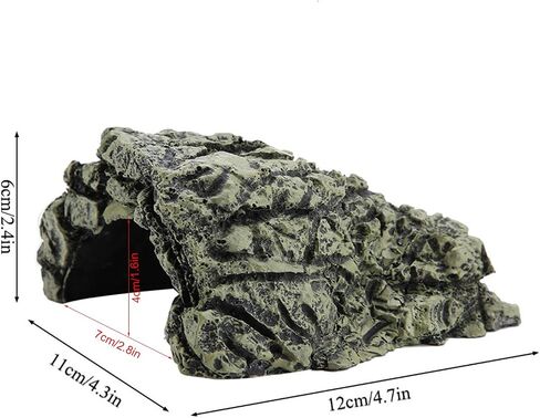 Cocoarm Fish Hiding Cave, Reptile Hideout Cave Aquarium Reptile Basking Hide Decorations for Gecko,Frogs,Fish, (M) in Kuwait