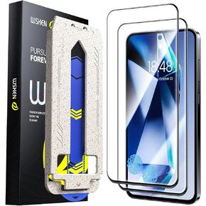 WSKEN for Samsung Galaxy S24 FE Screen Protector-[Auto-Dust Removal] Support Fingerprint Unlock, Bubble Free Full Coverage HD Tempered Glass Film with Dust Clean Installing House, 2 Pack