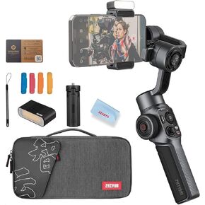 Zhiyun الهاتف الذكي Gimbal Smooth 5 Combo 3-Axis Stabilizer مع حامل ثلاثي القوائم لهاتف iPhone Android المحمول لمدونات الفيديو على YouTube Vlog TikTok Instagram Live Video مع ضوء ملء LED in Kuwait