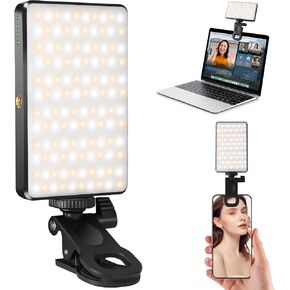 120 LED Selfie Light, Phone Light, 3000Mah Rechargeable Clip Video Light, Adjusted 3 Light Modes, for Phone, Camera, Laptop, iPad, Light for Phone for Selfie, Video Conference, TikTok, Vlog