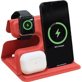 BLACK+DECKER 3 in 1 Charging Station for Apple Multiple Devices, Wireless Foldable Travel Charger for Multiple Devices iPhone 16 15 14 13 Pro Max Plus & Apple Watch Series/AirPods (Black)