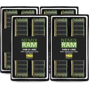 NEMIX RAM 256GB (8X32GB) DDR4 3200MHZ PC4-25600 2Rx8 1.2V 288-PIN ECC RDIMM Registered Server Memory KIT Compatible with ASUS Pro WS WRX80E-SAGE SE WiFi Motherboard