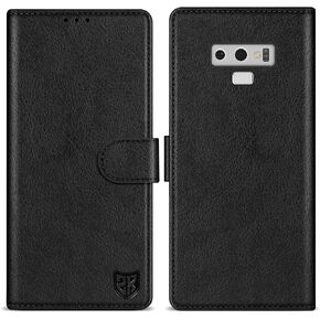 ZZXX for Samsung Galaxy Note 9 Wallet Case with [RFID Blocking] Card Slot Kickstand Magnetic Closure Leather Flip Fold Protective Phone Case for Samsung Galaxy Note 9 Case Wallet(Black-6.4 inch)
