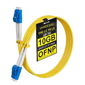 OS2 LC to LC Fiber Patch Cable 1m, OFNP LC LC Single Mode Fiber Optic Ethernet Cable, 1G/10GB SMF Duplex Fiber Cable 9/125µm Jumper Patch Cord SFP+ Transceiver-1 Meter(3.28FT)