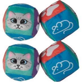 Presents Nala Cat Rolling Dice - Interactive Catnip Toy - Chase & Play, 4 Pack