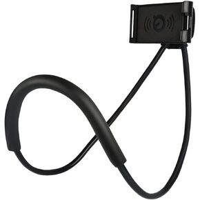 Hanging on Neck Cell Phone Holder, Xafissy Black 23.6" / 60 cm Lazy Cell Phone Holder Hanging Neck Stand Neck Waist Hanging Desktop Bedside Phone Tablet Universal Smart Mobile Phone Stand