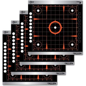 EZ Aim Reflective Adhesive Splash Shooting Target by Allen, Paper Targets - Bullseye, Handgun Trainer, Sight Grid, Human Silhouette, Aiming Dots