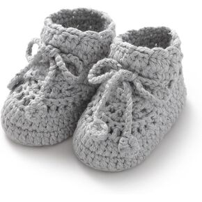 Baby Booties Hand Crochet Knit Cotton Bootie Soft Cozy Warm Socks Shoes Newborn First Walkers for Infant Boy Girl