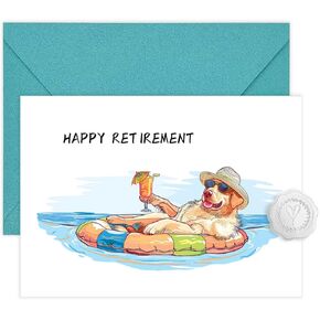 Happy Retirement Card for Woman Men, Humorous Retirement Gifts, Funny Leaving Farewell Cards for Coworker, Retirement Goodbye Gift