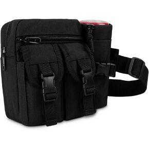 IronSeals Tactical Waist Pack Pouch with Water Bottle Pocket Holder Water Resistance Running Belt Bag Adjustable Hip Belt for Hiking Running Climbing