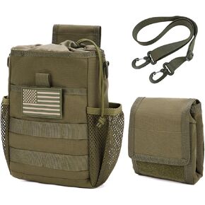 Molle Dump Pouch Foldable Mag Dump Pouch Magazine Utility Roll Up Waist Bag with Shoulder Strap and Patch