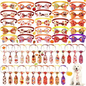 Eccliy 50 Pcs Tie Dye Dog Collars for Dogs Spring Summer Cute Dog Bow Ties Collars with Bow Adjustable Cat Bow Ties Neckties Set Dog Bowties Pet Bow Ties Collar for Decoration Supplies