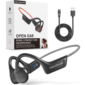 CelsusSound Bone Conduction Headphones,Upgraded IPX7 Waterproof Wireless Earbuds,Open Ear Headphones Bluetooth 5.3 with Mic,10H Playtime for Running,Cycling,Hiking,Gym,Workout(Gray)