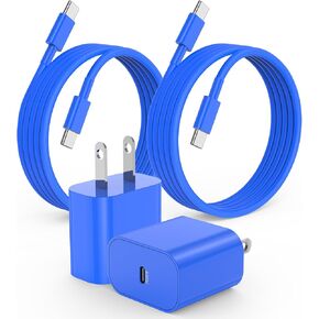 iPhone 15 16 Charger, 20W USB C Fast Charging Block and 6ft Type C to C Cable Cord Long for Apple iPhone 15 Plus/15 Pro Max/16 Pro,iPad Pro 12.9 inch/4/3 Gen, iPad Wall Plug Power Adapter Cube Brick