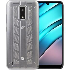 Case for BLU View 4 + Glass Screen Protector Tempered Film - Transparent Silicone Soft Flexible Bumper Shockproof TPU Protective Cover Shell for BLU View 4 (Clear)