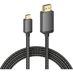 USB C to HDMI Cable 6FT, 4K USB Type-C to HDMI Cord for Home Office [Thunderbolt 3 Compatible] for Computer, HomeTheatre, iPhone 15 Pro/Max, MacBook Pro, iPad Pro and More