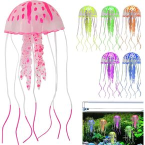 Pink Artificial Simulation Glowing Jellyfish Suitable for Fish Tank Aquarium Decoration Stable Aquarium Decor