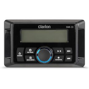 Clarion CMR-20 Wired Marine Remote with 2.4" LCD Display, IP67, Compatible with CMM-20, CMM-30 & CMM-30BB