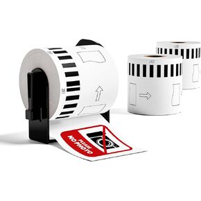Compatible with Brother Dk-2251(2.4"x 50ft) Black/red on White Continuous Length Labels Dk2251Replacement for Brother QL-800 Label Rolls QL-810W QL-820NWB,3 Rolls + 1 Refillable Cartridges