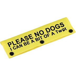 Funny Dog Leash Sleeve Please No Dogs I Can Be Dog Leash Wrap Sleeve Alert Tag Pet Birthday Gift (No Dogs I Can-YE Sleeve)