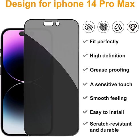 pehael [2+1 حزمة واقي شاشة للخصوصية لهاتف iPhone 11 Pro/iPhone Xs/iPhone X/iPhone 10 مضاد للتجسس من الزجاج المقوى 9H ترقية صلابة حماية الحواف، سهل التركيب خالٍ من الفقاعات [5.8 بوصة] in Kuwait
