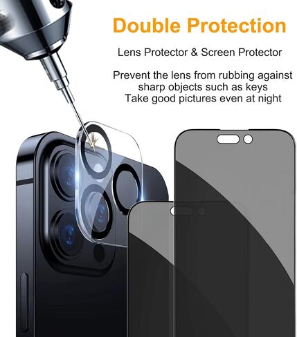 pehael [2+1 حزمة واقي شاشة للخصوصية لهاتف iPhone 11 Pro/iPhone Xs/iPhone X/iPhone 10 مضاد للتجسس من الزجاج المقوى 9H ترقية صلابة حماية الحواف، سهل التركيب خالٍ من الفقاعات [5.8 بوصة] in Kuwait