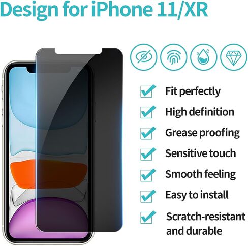 pehael [2+1 حزمة واقي شاشة للخصوصية لهاتف iPhone 11 Pro/iPhone Xs/iPhone X/iPhone 10 مضاد للتجسس من الزجاج المقوى 9H ترقية صلابة حماية الحواف، سهل التركيب خالٍ من الفقاعات [5.8 بوصة] in Kuwait