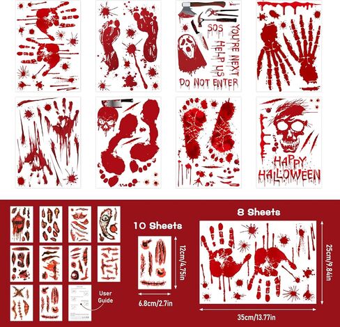 Halloween Window Clings, 9 Sheets Halloween Window Decorations Stickers Double-Sided Window Decal Scary Black Bat Ghosts Stickers,Happy Halloween Window Clings for Halloween Party Decoration in Saudi Arabia