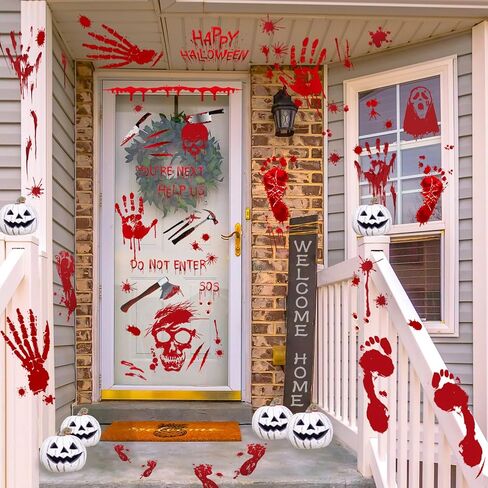 Halloween Window Clings, 9 Sheets Halloween Window Decorations Stickers Double-Sided Window Decal Scary Black Bat Ghosts Stickers,Happy Halloween Window Clings for Halloween Party Decoration in Saudi Arabia