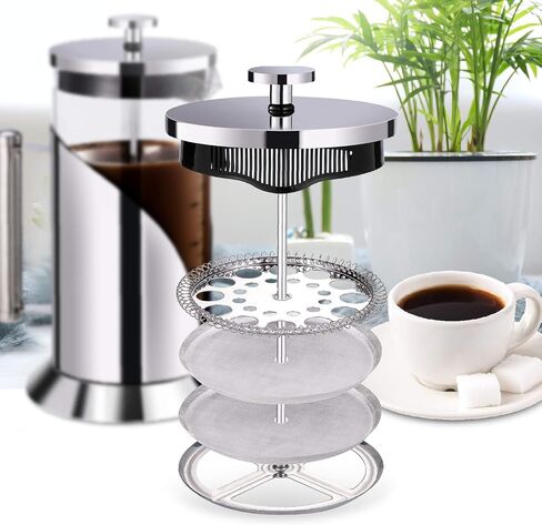 French Press Coffee Maker - 304 Grade Stainless Steel Coffee Maker - 4 Level Filtration System - Heat Resistant Borosilicate Glass - Coffee Press 34oz Bistro@Home in Saudi Arabia