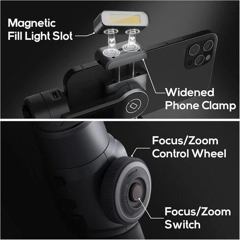 Zhiyun الهاتف الذكي Gimbal Smooth 5 Combo 3-Axis Stabilizer مع حامل ثلاثي القوائم لهاتف iPhone Android المحمول لمدونات الفيديو على YouTube Vlog TikTok Instagram Live Video مع ضوء ملء LED in Kuwait