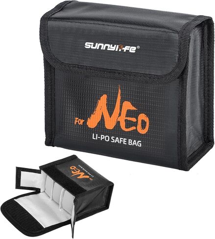 NEO Battery Safe Bag Fireproof Explosion-proof Battery Container Bag for DJI Neo Batteries Protection Storage Case Safe Pouch for DJI Neo Battery Accessories for 3 Batteries in Kuwait