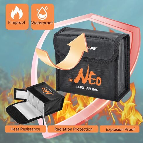 NEO Battery Safe Bag Fireproof Explosion-proof Battery Container Bag for DJI Neo Batteries Protection Storage Case Safe Pouch for DJI Neo Battery Accessories for 3 Batteries in Kuwait